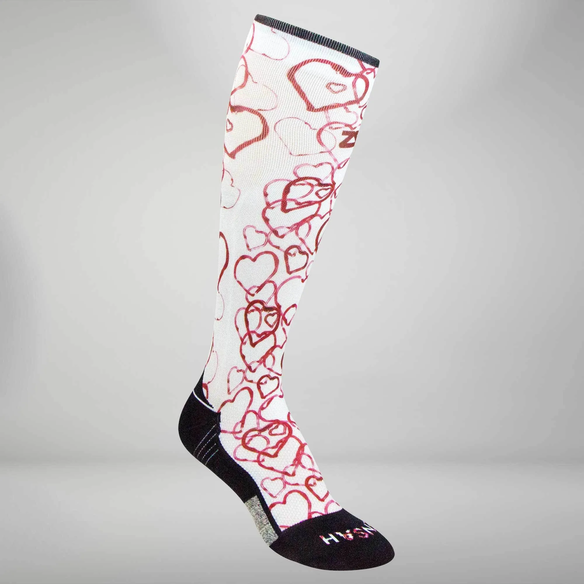 Abstract Hearts Compression Socks (Knee-High)