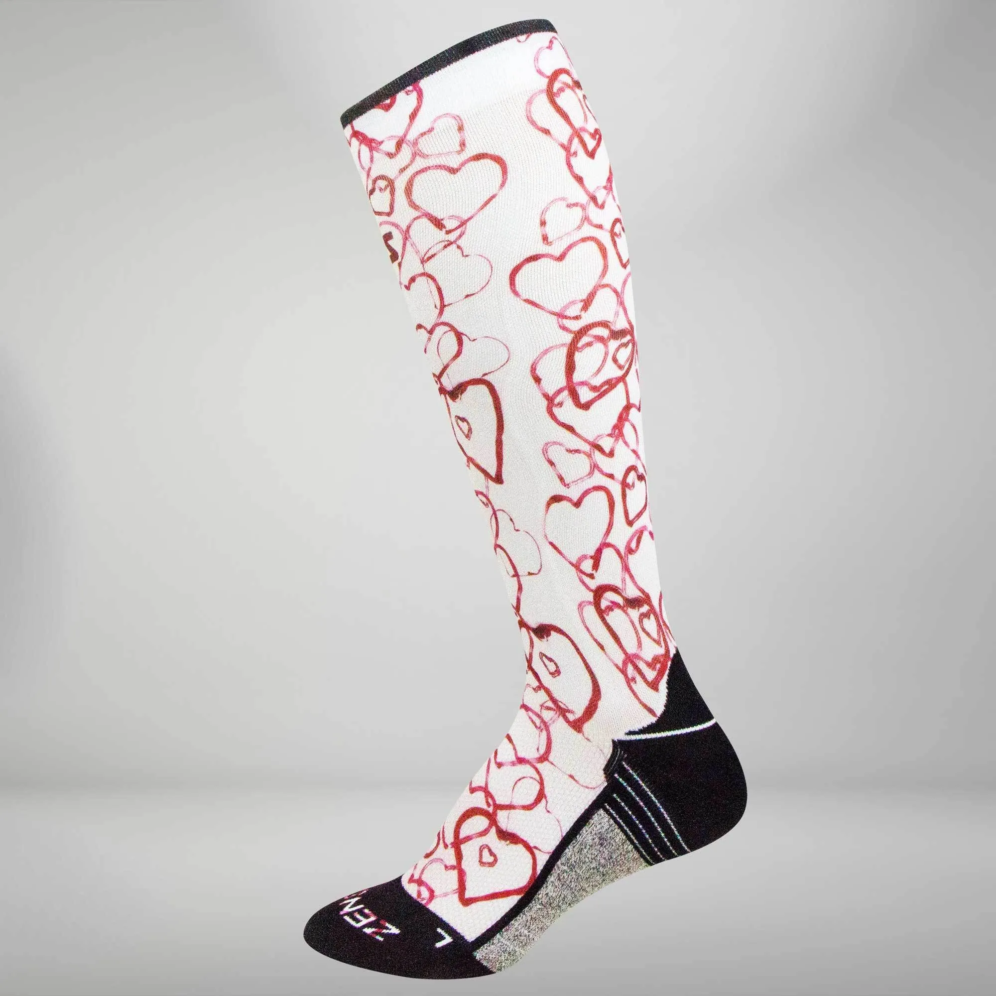 Abstract Hearts Compression Socks (Knee-High)