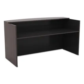 Alera Valencia Series Reception Desk With Transaction Counter, 71 X 35.5 X 29.5 To 42.5, Espresso