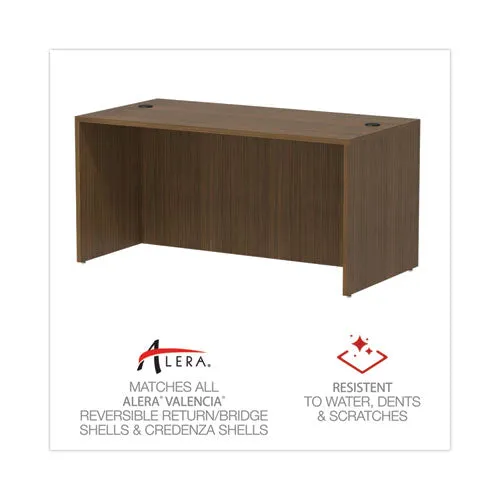 Alera Valencia Series Straight Front Desk Shell, 59.13 X 29.5 X 29.63, Modern Walnut