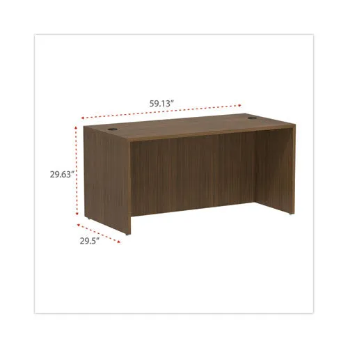 Alera Valencia Series Straight Front Desk Shell, 59.13 X 29.5 X 29.63, Modern Walnut