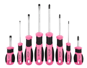 Apollo Tools’ 8 Pink Essential Screwdriver Set DT5018P