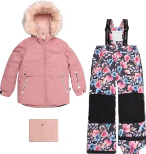 Autumn Flower Print Two Piece Snowsuit - Big Girl|-|Habit de neige deux pièces à imprimé de fleurs d'automne - Grande Fille