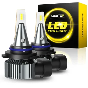 AUXITO 9006 HB4 LED Fog Light Bulbs, 6000LM High Brightness, 6500K Cool White with CSP LED Chips, Daytime Running Lights DRL Bulbs for Cars, Trucks, IP67, Pack of 2