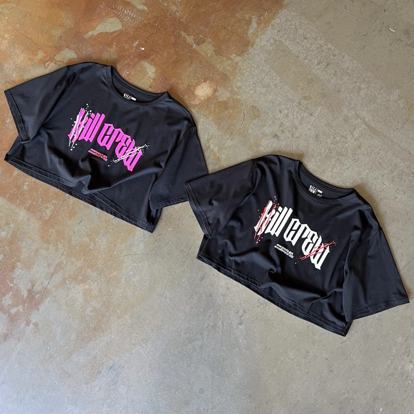 CLASSIC CROP TOP - BLACK / PINK