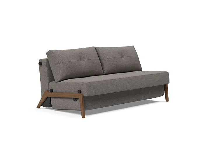 Cubed Queen Size Sofa Bed With Dark Wood Legs