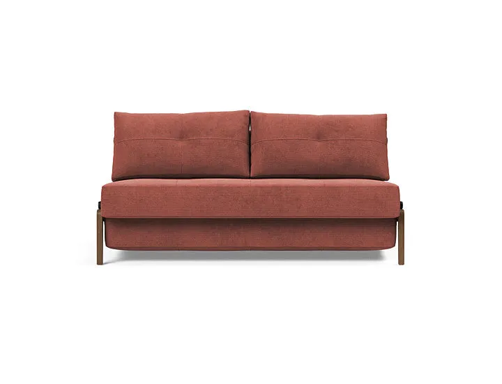 Cubed Queen Size Sofa Bed With Dark Wood Legs