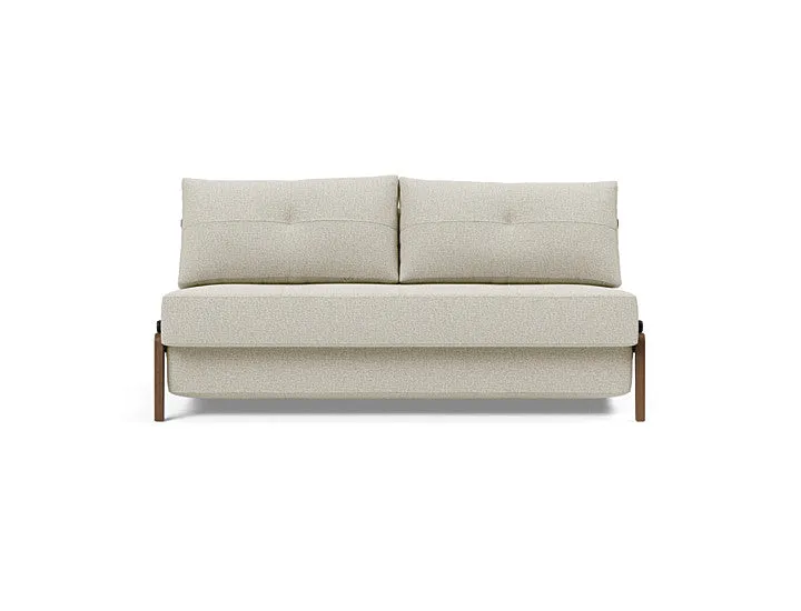 Cubed Queen Size Sofa Bed With Dark Wood Legs