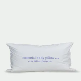 essential feather body pillow with pillow protector