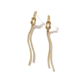 John Hardy Manah Classic Chain Love Knot Drop Earrings in 14K Yellow Gold