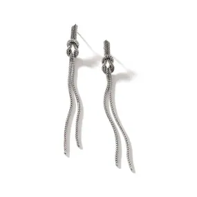 John Hardy Manah Classic Chain Love Knot Drop Earrings in Sterling Silver