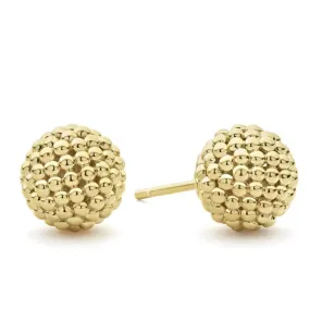 LAGOS Large Caviar Beaded Stud Earrings in 18K Yellow Gold