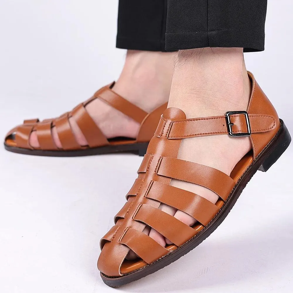 Men's Casual Shoes - Soft Leather Hollow Out Beach Sandals - TSS207