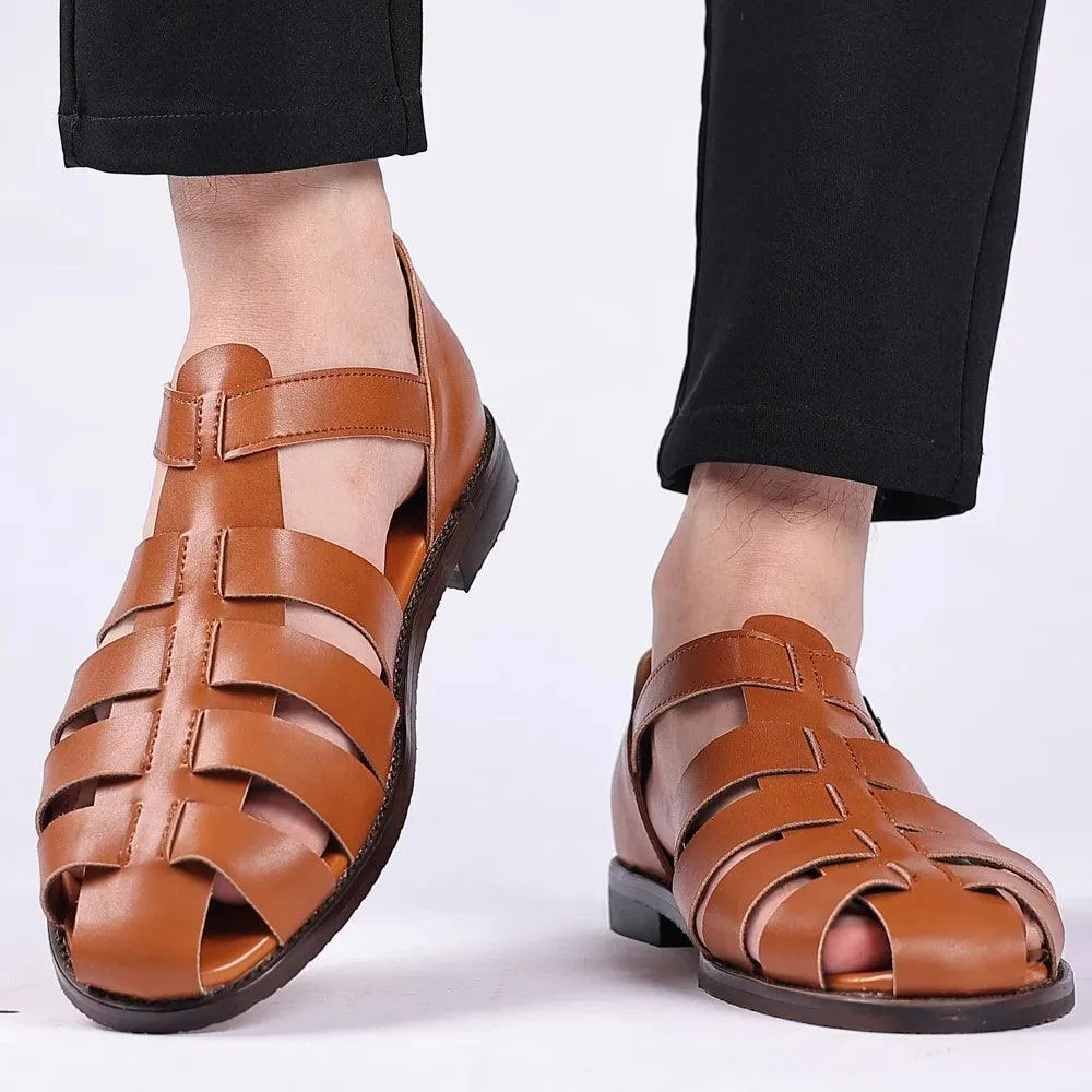 Men's Casual Shoes - Soft Leather Hollow Out Beach Sandals - TSS207