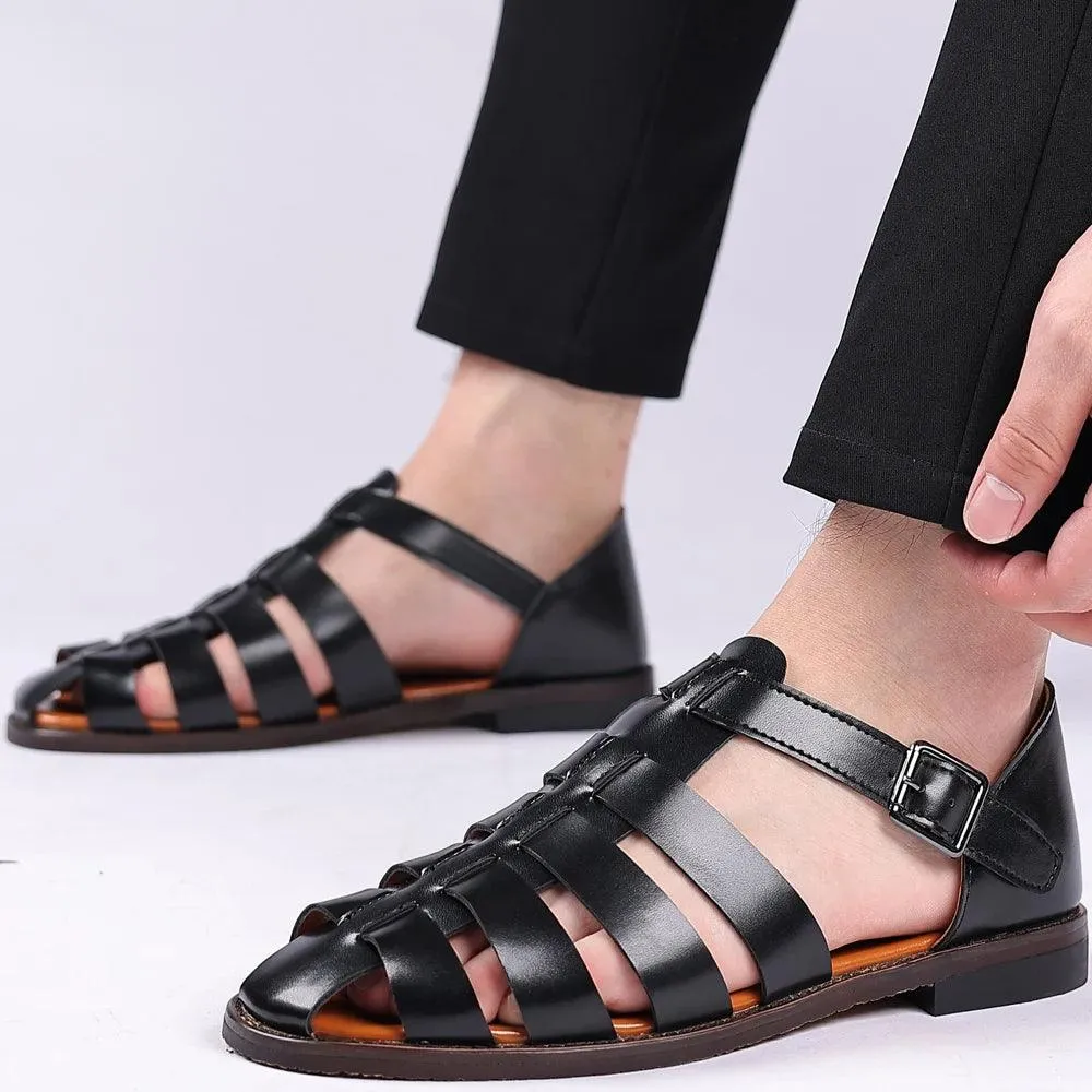 Men's Casual Shoes - Soft Leather Hollow Out Beach Sandals - TSS207