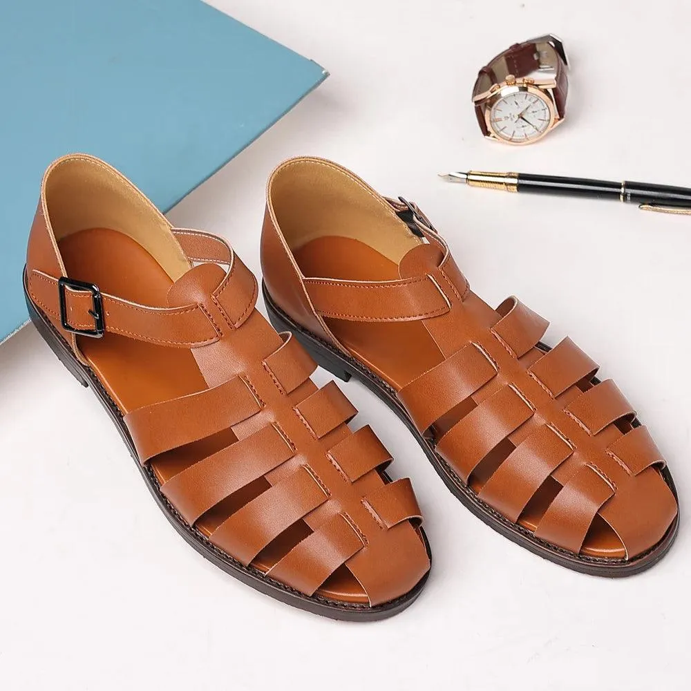 Men's Casual Shoes - Soft Leather Hollow Out Beach Sandals - TSS207