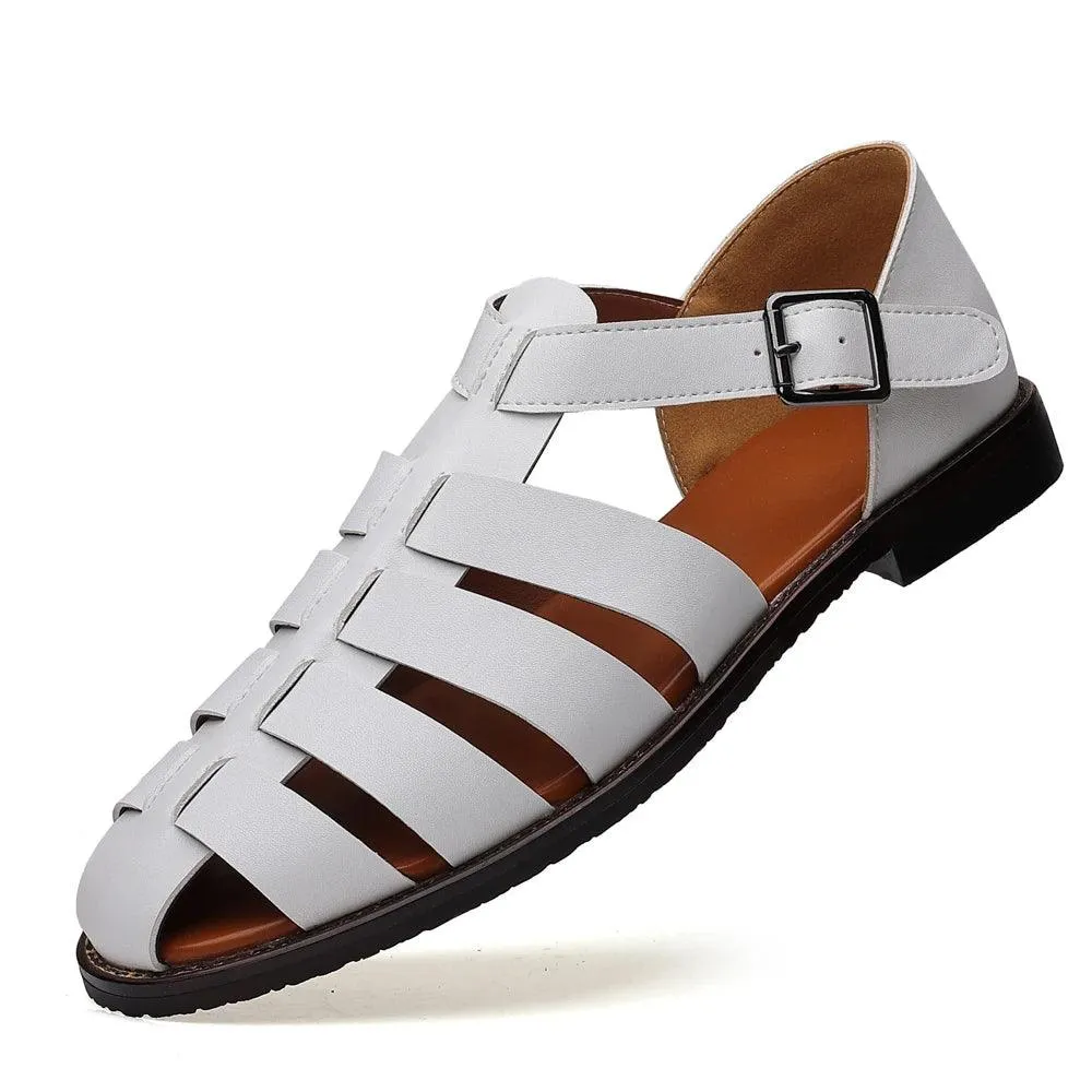 Men's Casual Shoes - Soft Leather Hollow Out Beach Sandals - TSS207