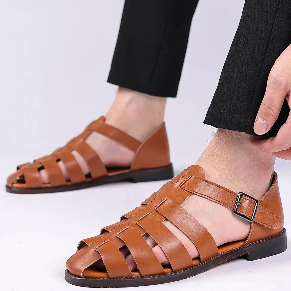 Men's Casual Shoes - Soft Leather Hollow Out Beach Sandals - TSS207