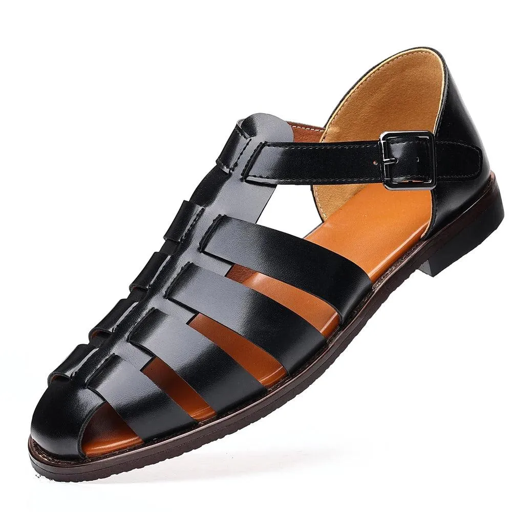 Men's Casual Shoes - Soft Leather Hollow Out Beach Sandals - TSS207