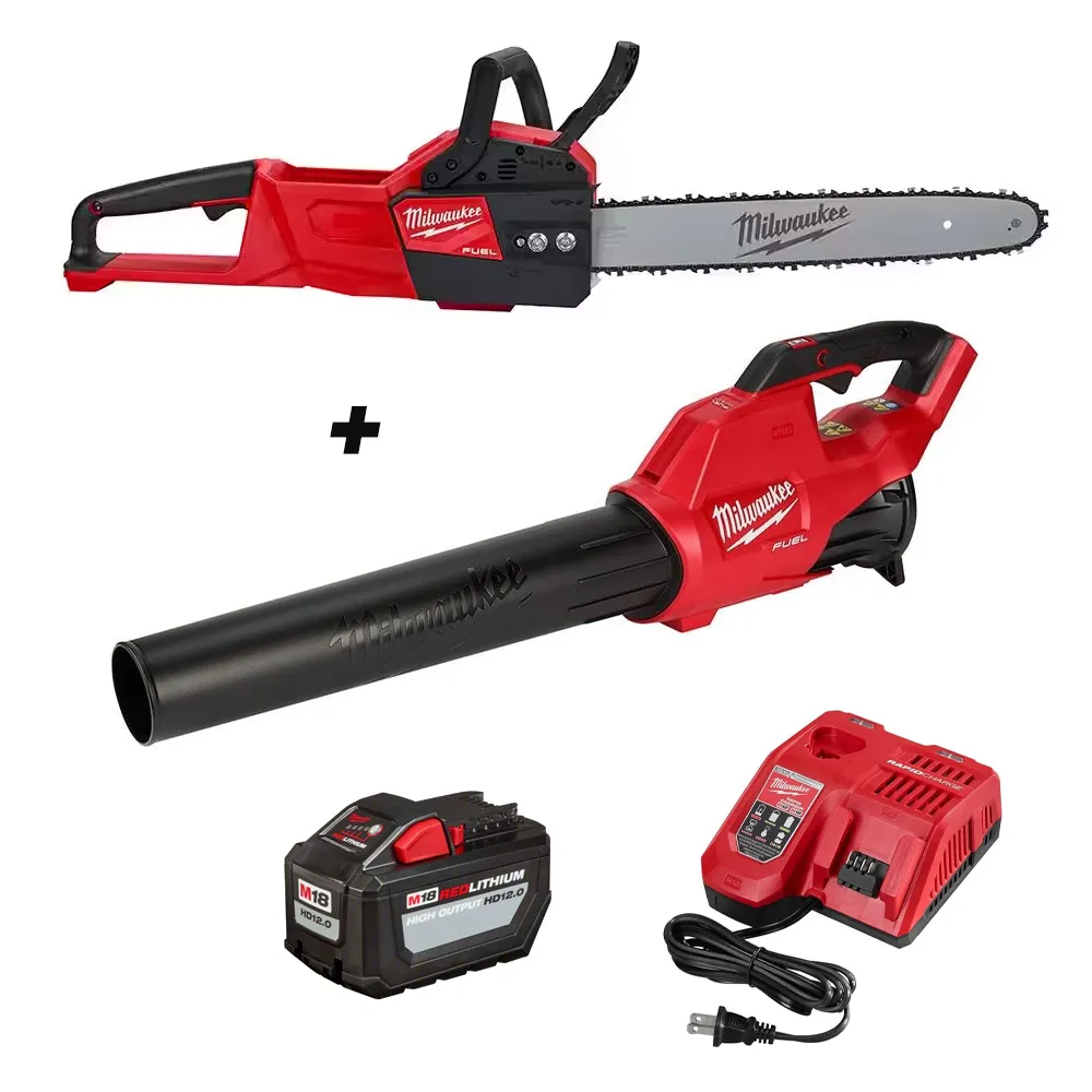 Milwaukee 2727-21HDP M18 FUEL 18V Cordless 16-Inch Chainsaw & Blower Tool Kit