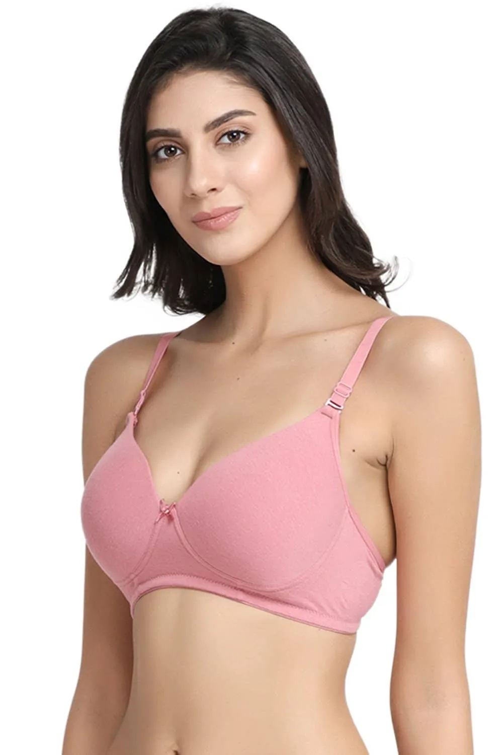 Organic Cotton Antimicrobial Wire-Free Padded Bra-ISB068-Mauve-