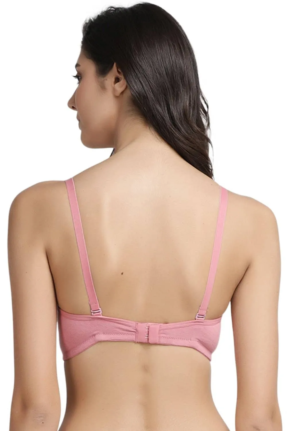 Organic Cotton  Antimicrobial Wire-free Padded Bra (Pack of 3)-ISB068-Mauve_Mauve_M.White-