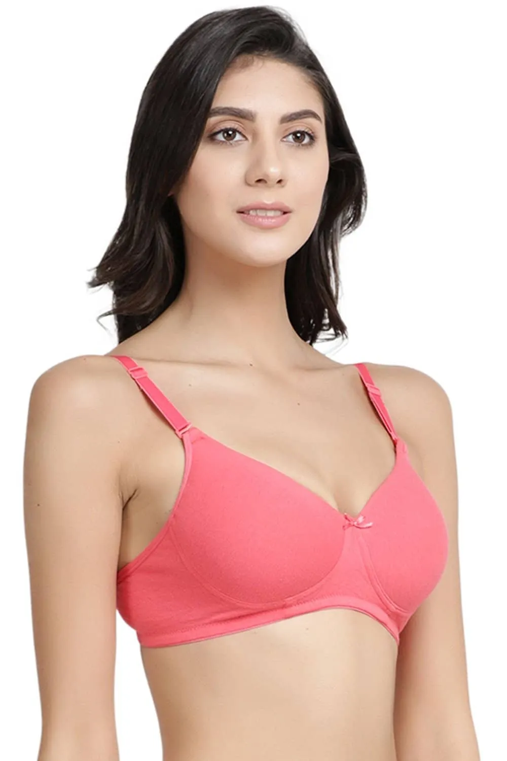 Organic Cotton  Antimicrobial Wire-free Padded Bra (Pack of 3)-ISB068-M.White_M.White_B.Pink-