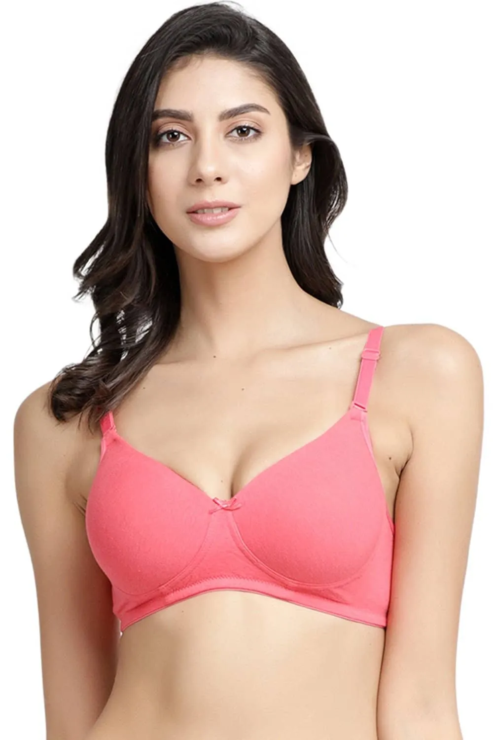 Organic Cotton  Antimicrobial Wire-free Padded Bra (Pack of 3)-ISB068-M.White_M.White_B.Pink-