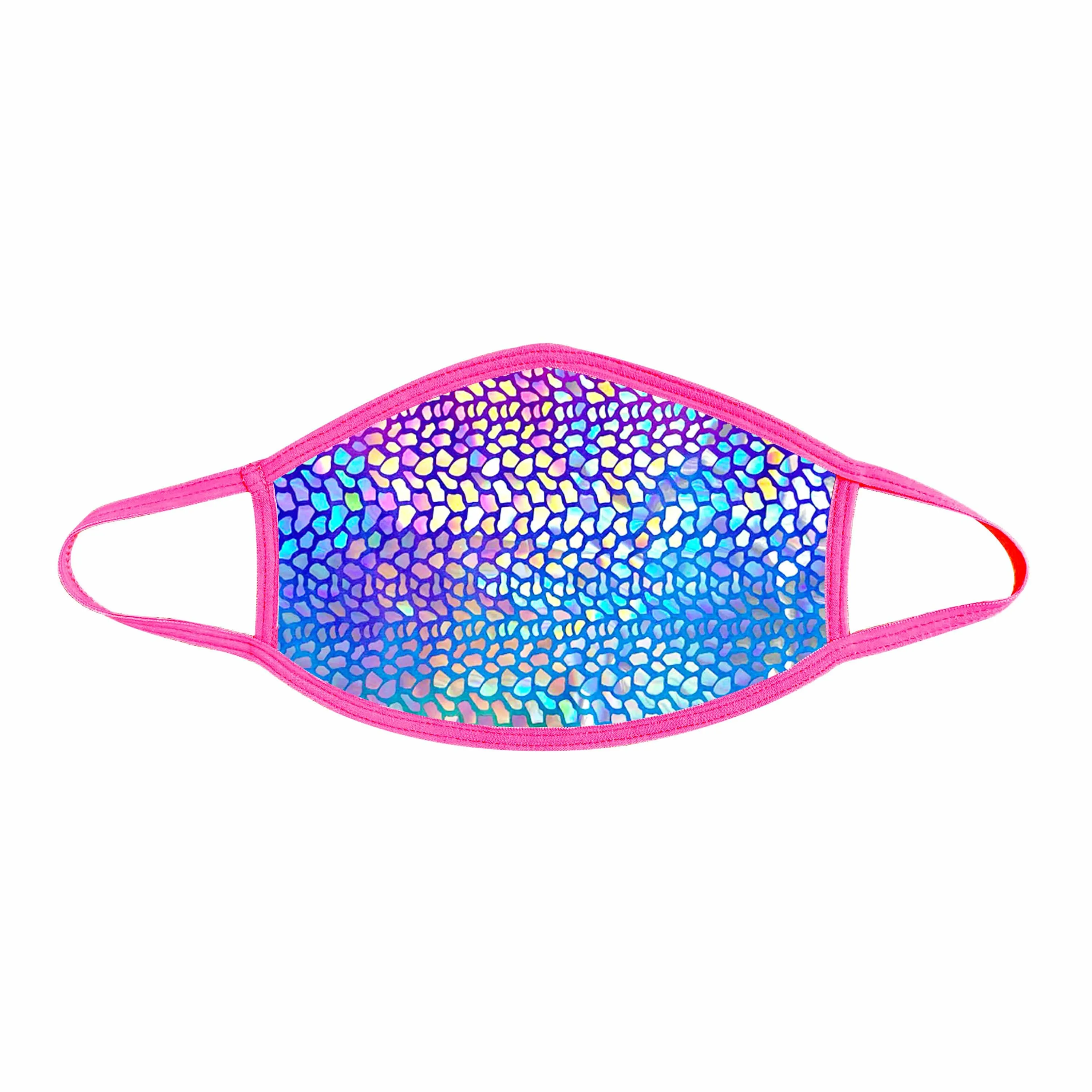 Rainbow Dino Multicolor Holographic Face Mask- COLORS WILL VARY