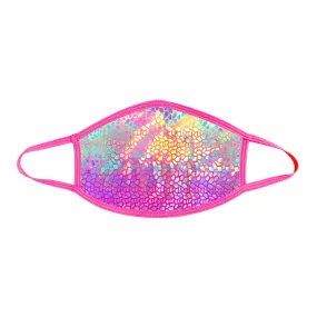 Rainbow Dino Multicolor Holographic Face Mask- COLORS WILL VARY