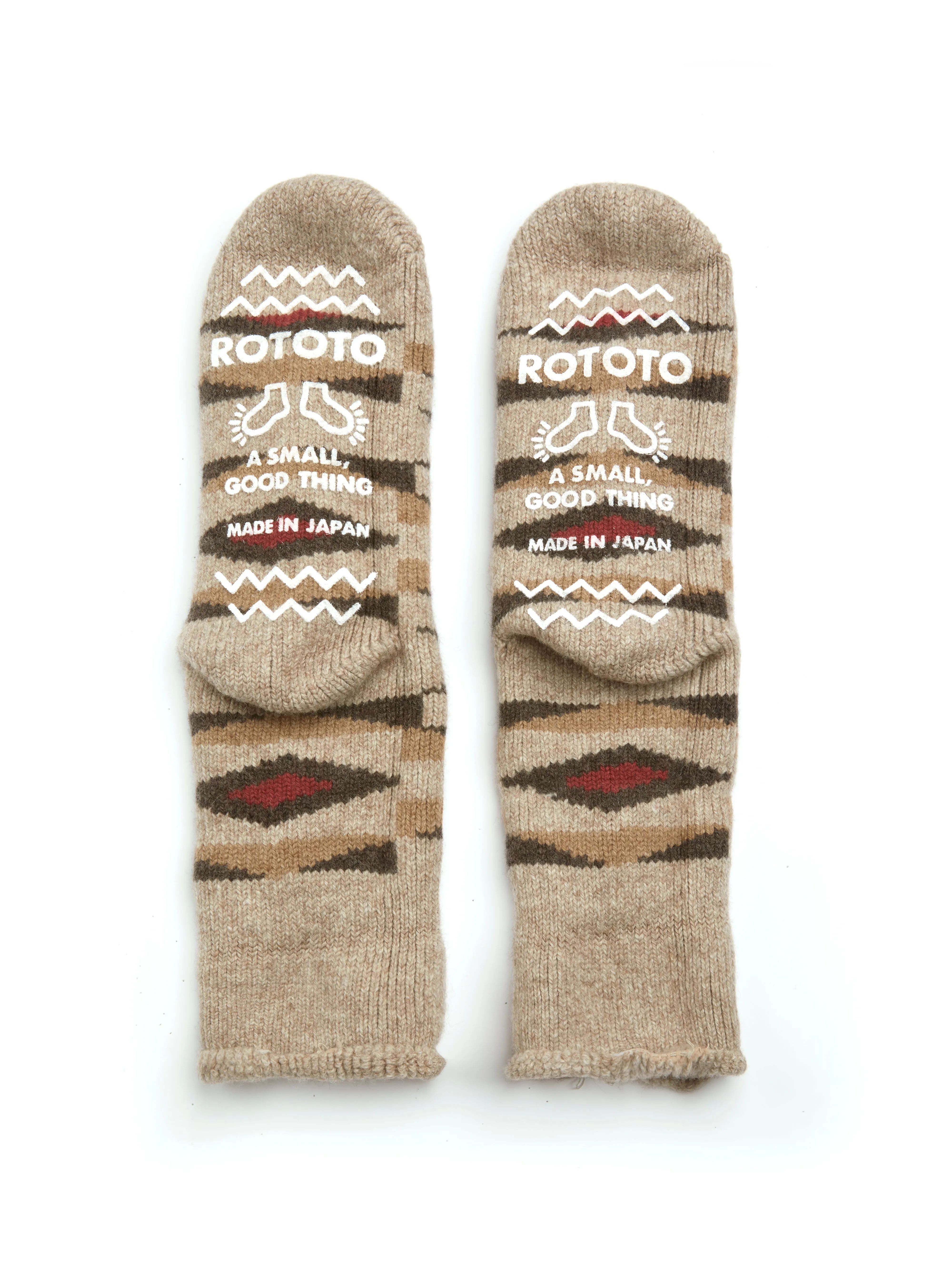 Ro To To Comfy Room Merino Wool Native Socks Brown