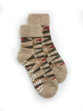 Ro To To Comfy Room Merino Wool Native Socks Brown