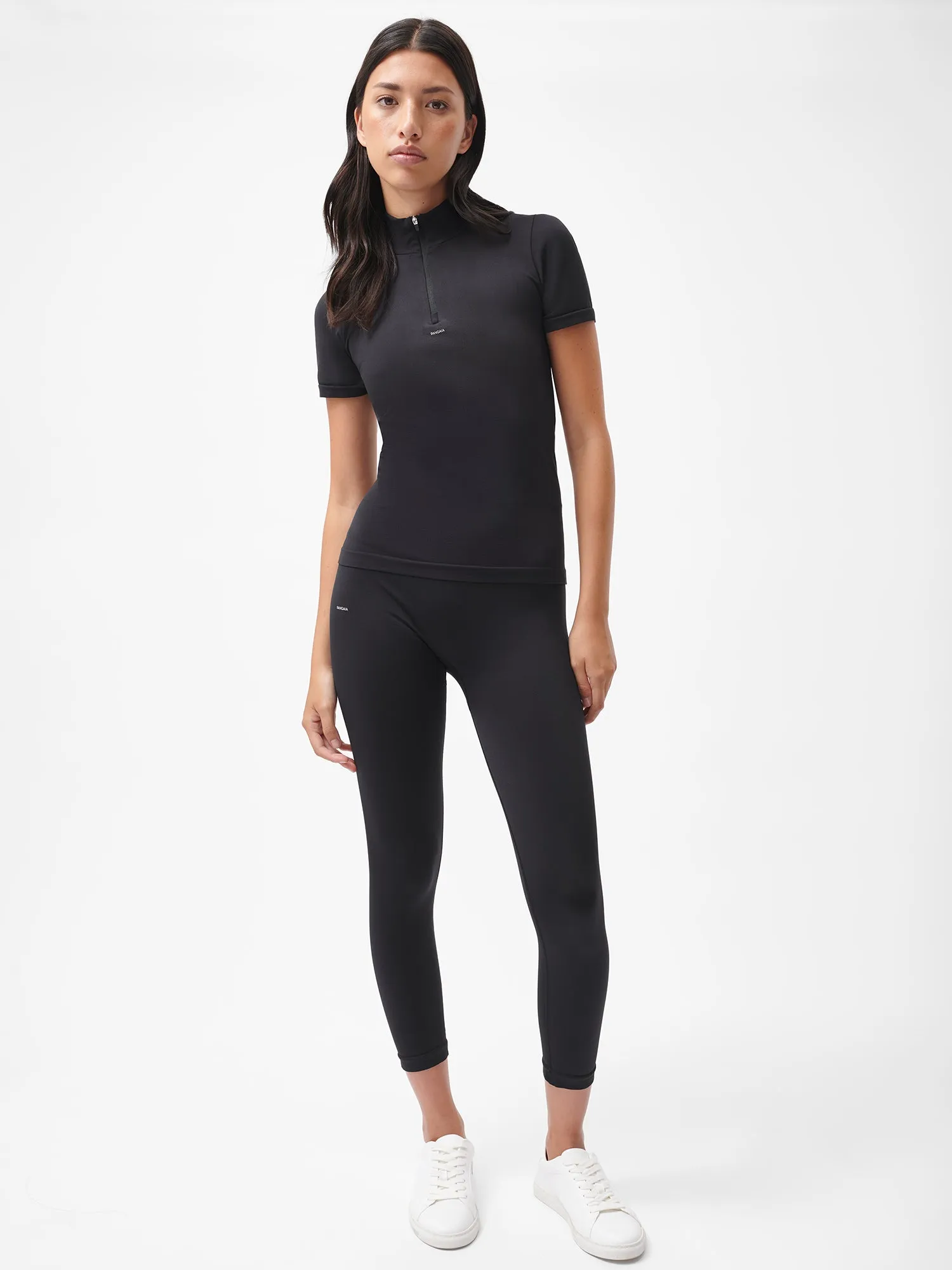 Women's Plant-Stretch Zipped Top—black